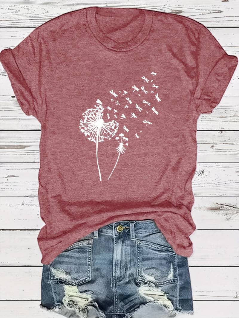 Vanessa | Casual Graphic Dandelion Print T shirt
