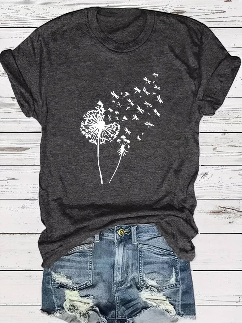 Vanessa | Casual Graphic Dandelion Print T shirt