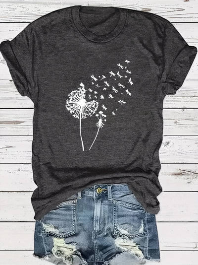 Vanessa | Casual Graphic Dandelion Print T shirt