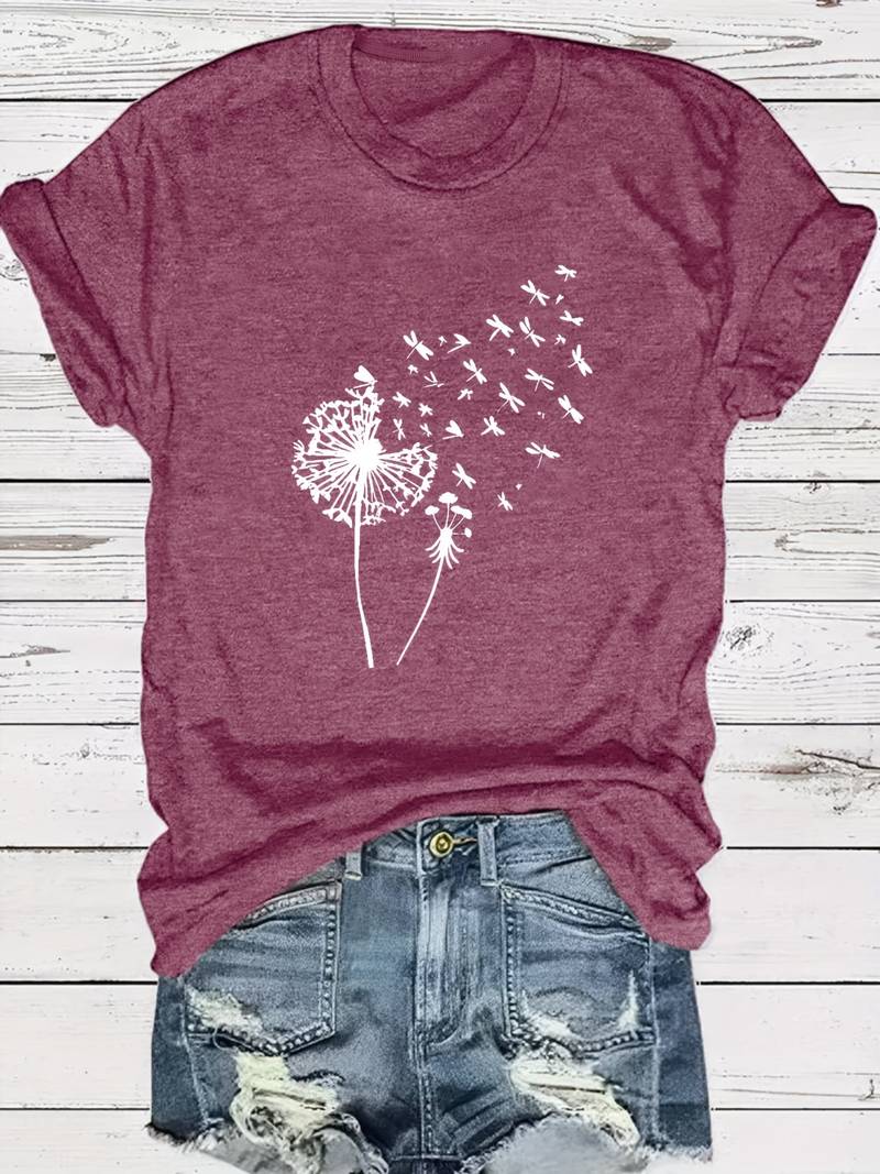 Vanessa | Casual Graphic Dandelion Print T shirt