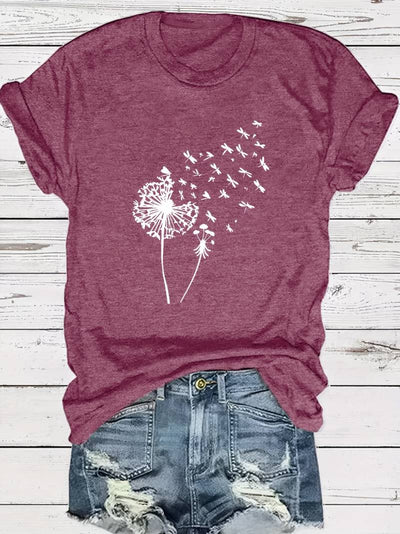 Vanessa | Casual Graphic Dandelion Print T shirt