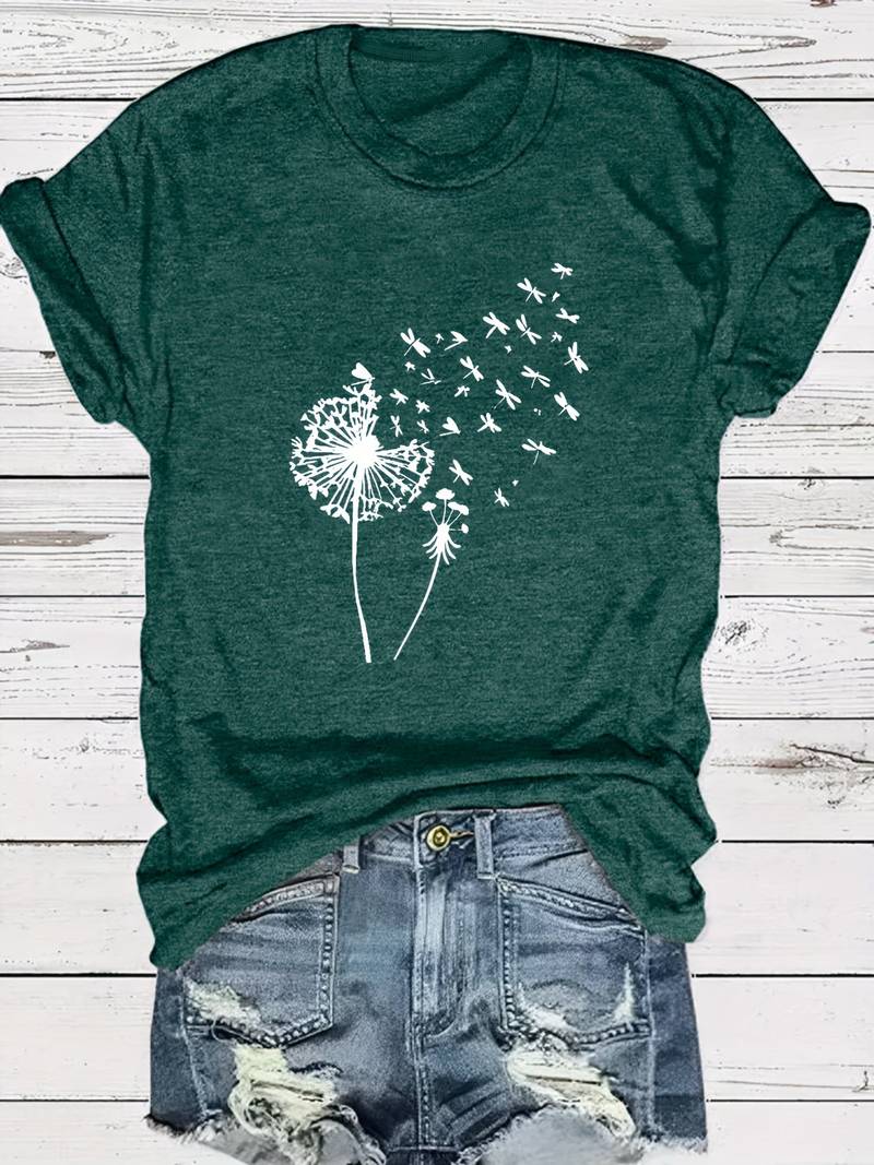Vanessa | Casual Graphic Dandelion Print T shirt