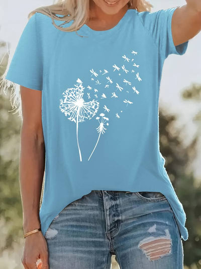 Vanessa | Casual Graphic Dandelion Print T shirt