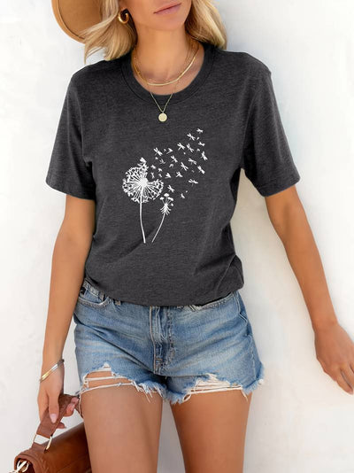 Vanessa | Casual Graphic Dandelion Print T shirt
