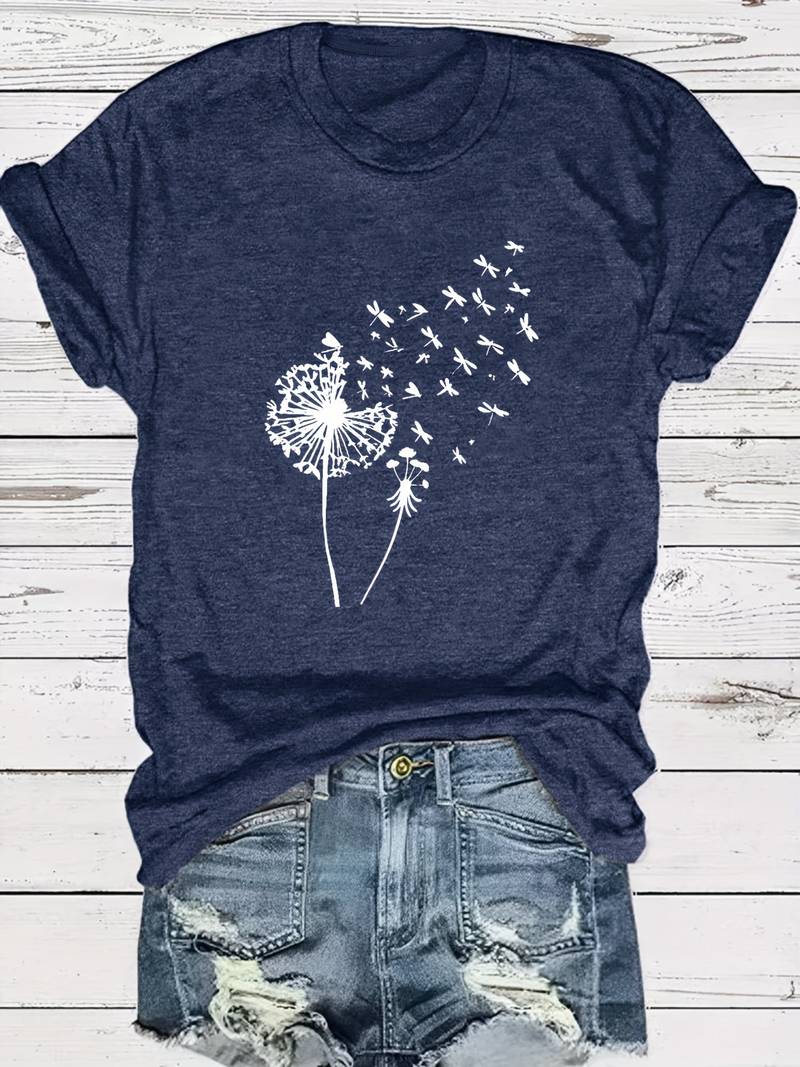 Vanessa | Casual Graphic Dandelion Print T shirt