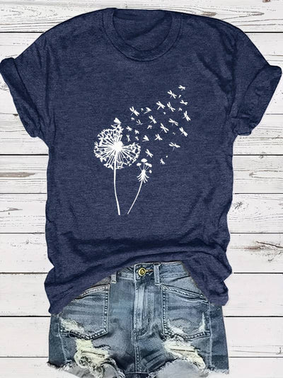 Vanessa | Casual Graphic Dandelion Print T shirt