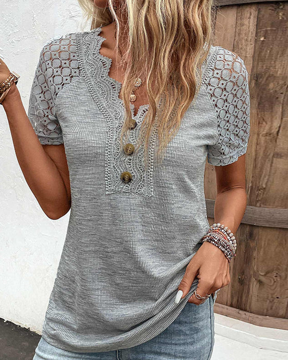 Stephanie | Lightweight Chic Lace T Shirt