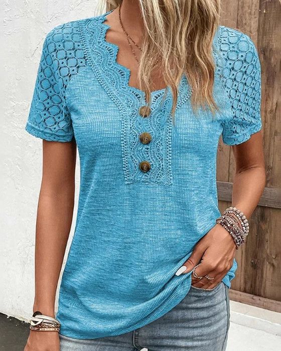 Stephanie | Lightweight Chic Lace T Shirt