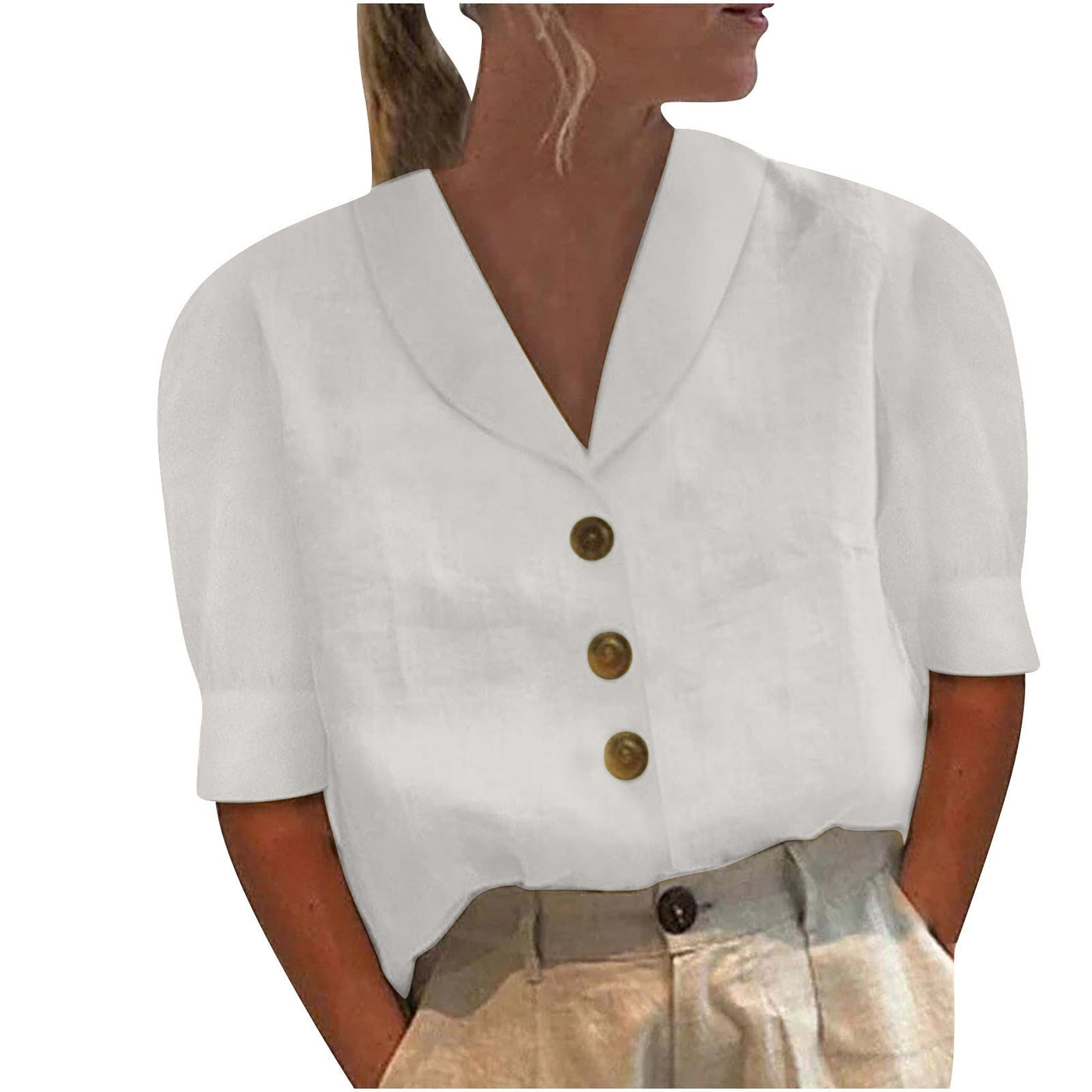 Stephanie | Traditional Collar and Button Placket Blouse