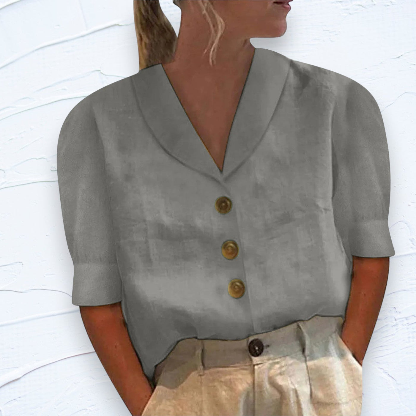 Stephanie | Traditional Collar and Button Placket Blouse