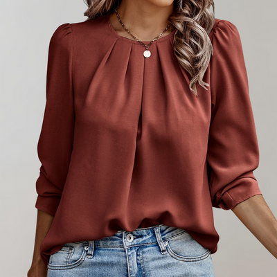 Lena | Unique Wrinkle Puff Sleeve Blouse