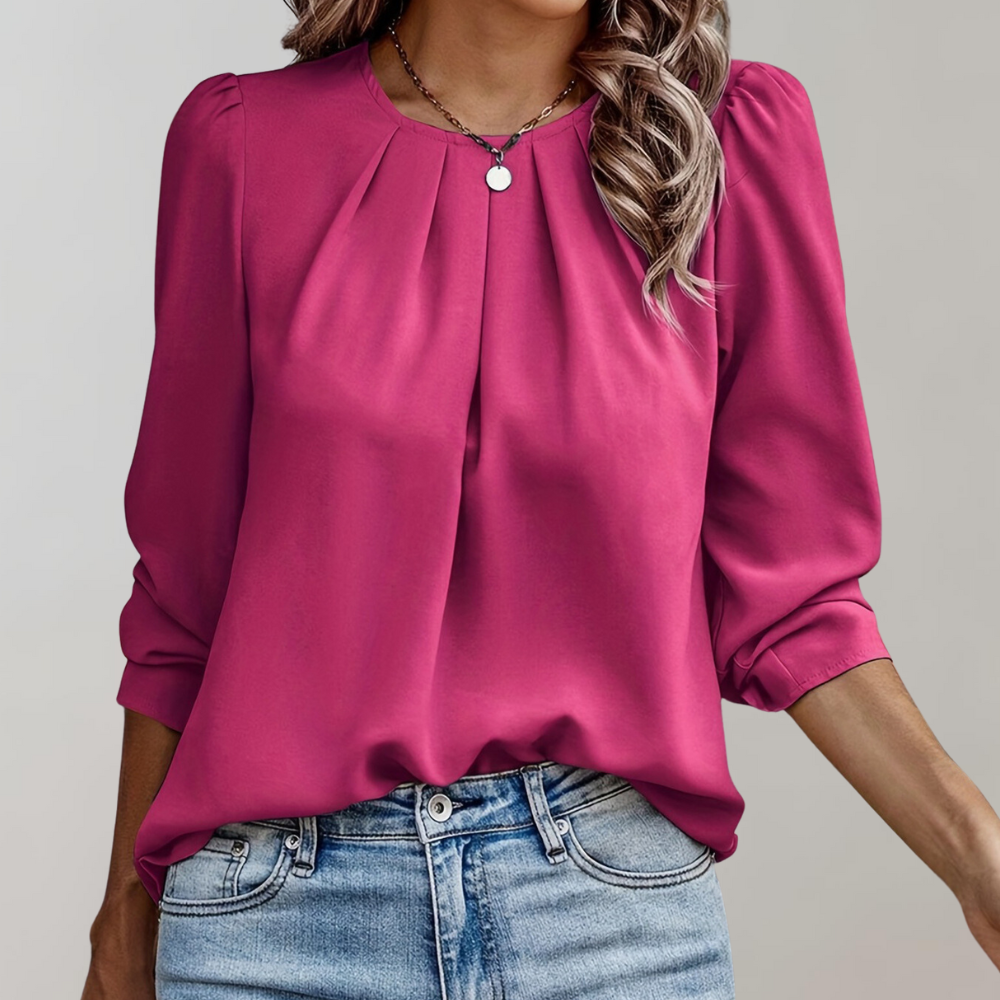 Lena | Unique Wrinkle Puff Sleeve Blouse
