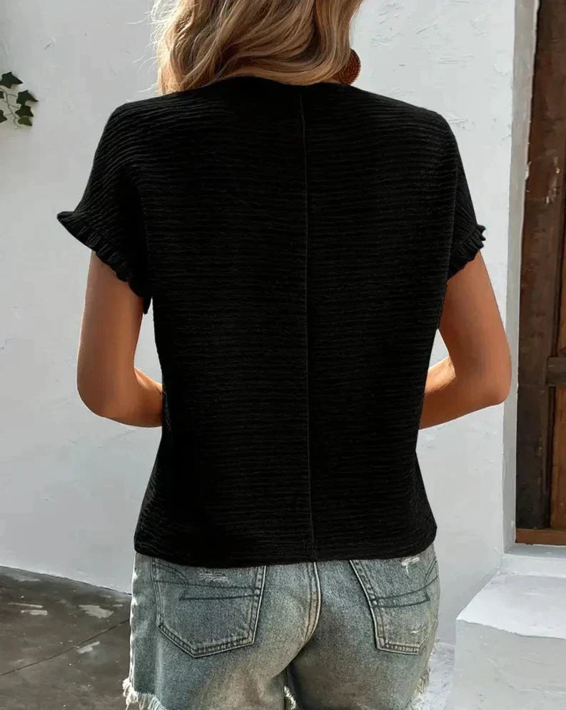 Karin | Ruffle Sleeve Textured Top