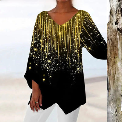 Maria | Vintage V  Neck Long Sleeves Top