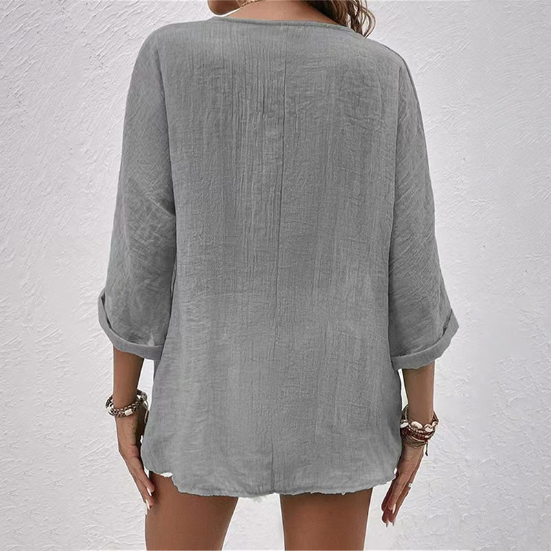 Katharina | Relaxed Casual V Neck T Shirt