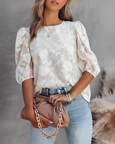 Manuela | Elegant Chiffon Puff Sleeve Blouse