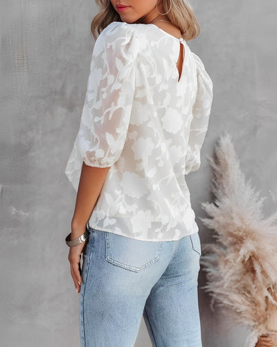 Manuela | Elegant Chiffon Puff Sleeve Blouse