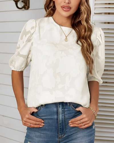 Manuela | Elegant Chiffon Puff Sleeve Blouse