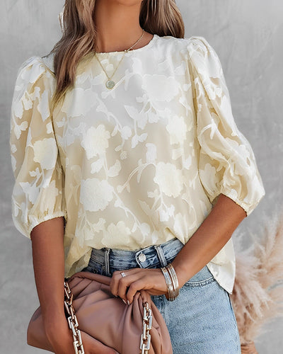 Manuela | Elegant Chiffon Puff Sleeve Blouse