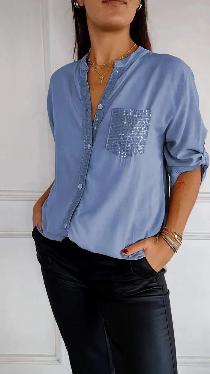 Kathrin | Womens Sequin Blouse