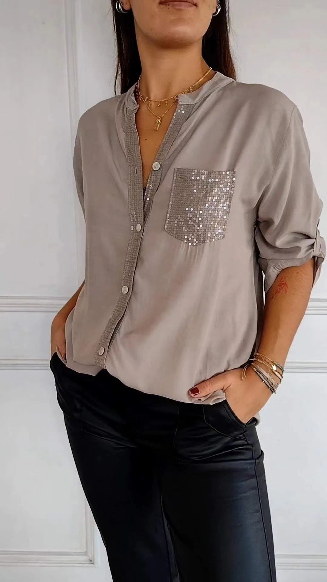 Kathrin | Womens Sequin Blouse