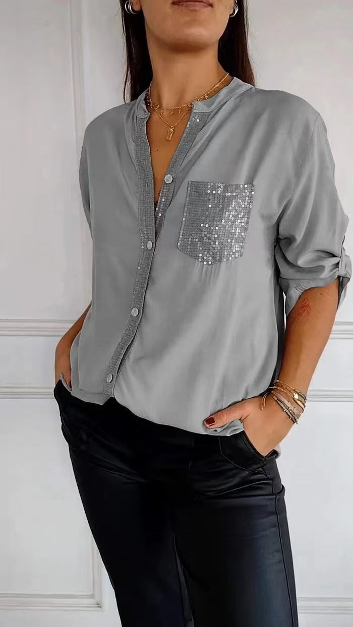 Kathrin | Womens Sequin Blouse