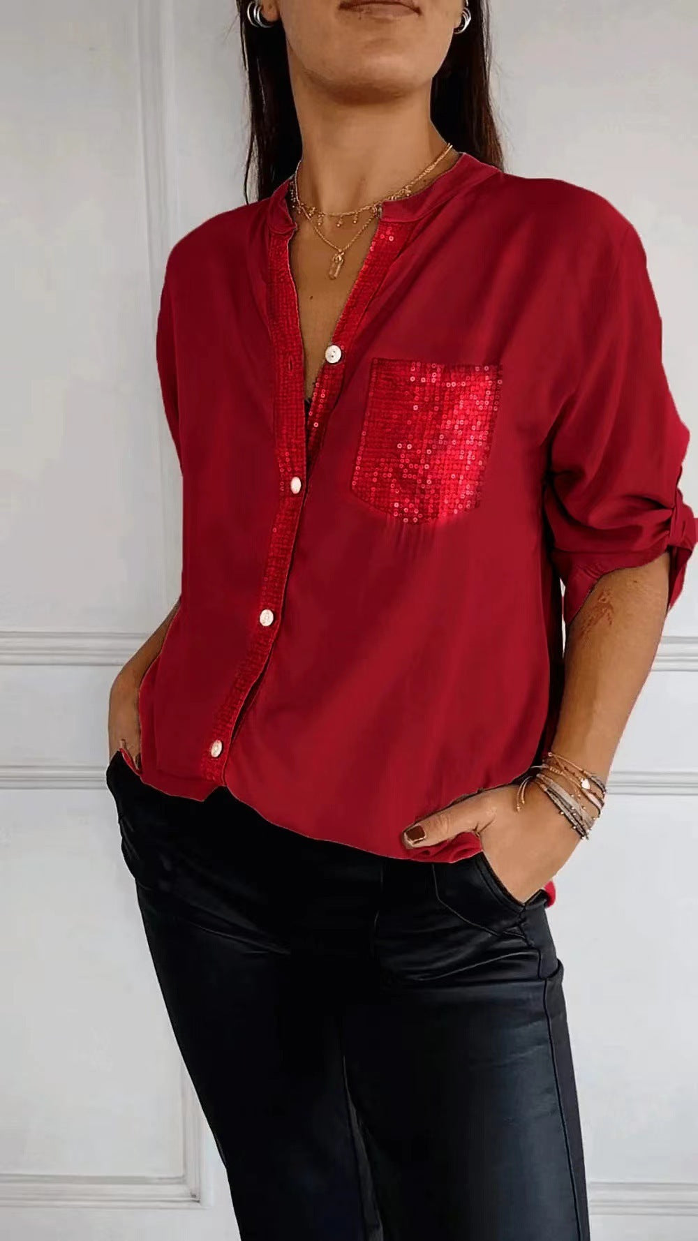 Kathrin | Womens Sequin Blouse