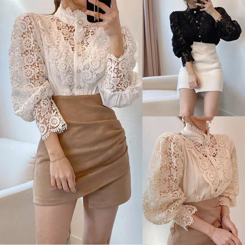 Lea | Hollow Flower Blouse