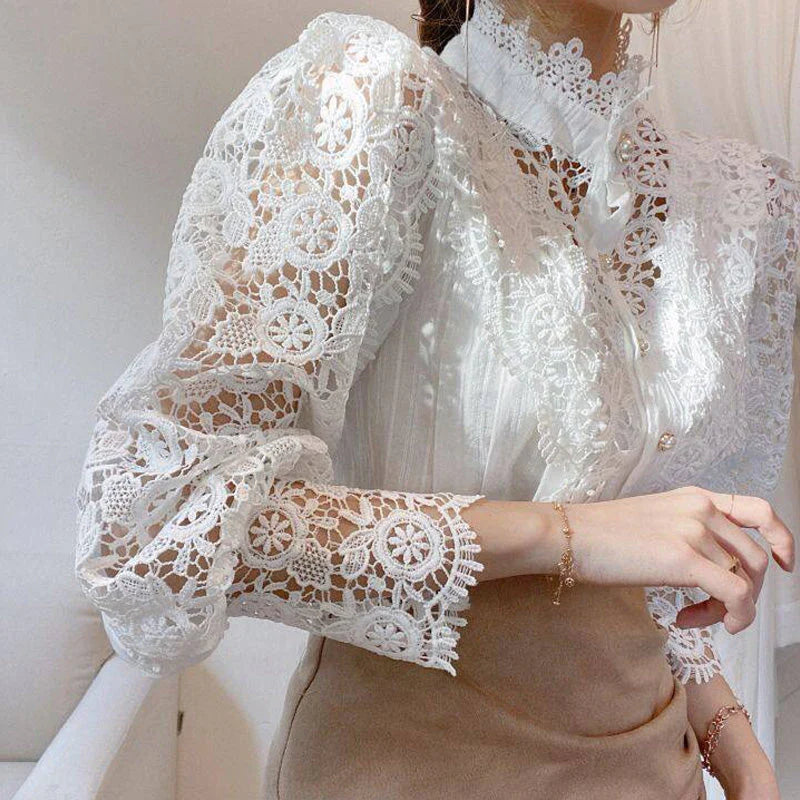 Lea | Hollow Flower Blouse