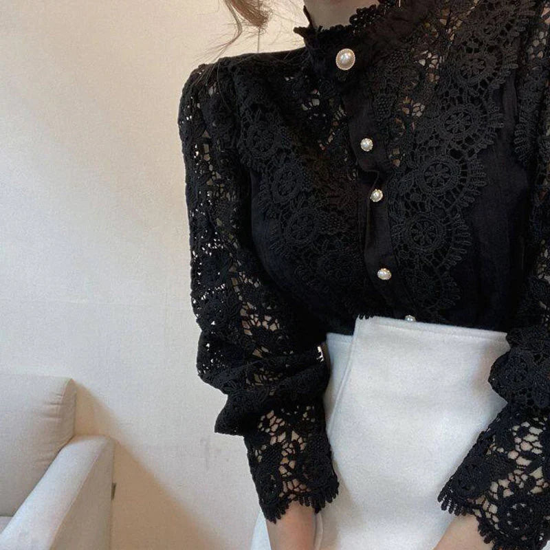 Lea | Hollow Flower Blouse