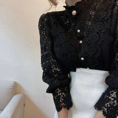 Lea | Hollow Flower Blouse