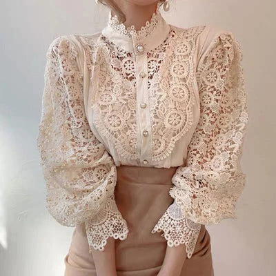 Lea | Hollow Flower Blouse