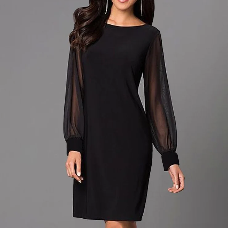 Jozefien | Elegant mini dress with transparent sleeves