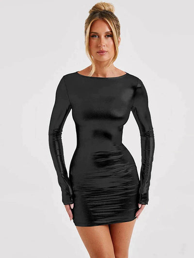 Juliane | Metallic Glam Bodycon Party Mini Dress