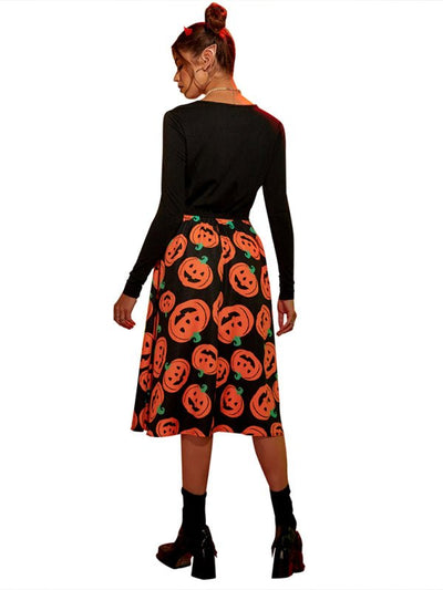 Karolin | Halloween midi dress with pumpkin pressure