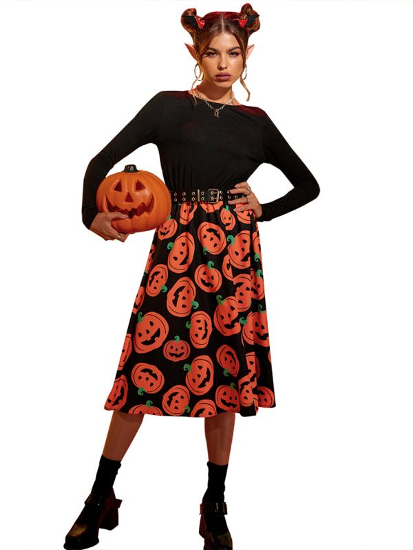 Karolin | Halloween midi dress with pumpkin pressure