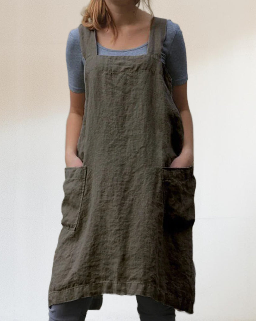 Katrin | Elegant cotton apron dress