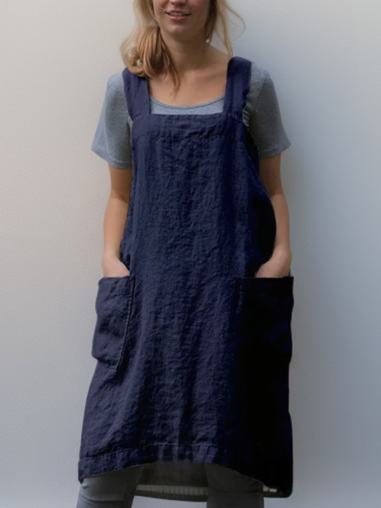 Katrin | Elegant cotton apron dress