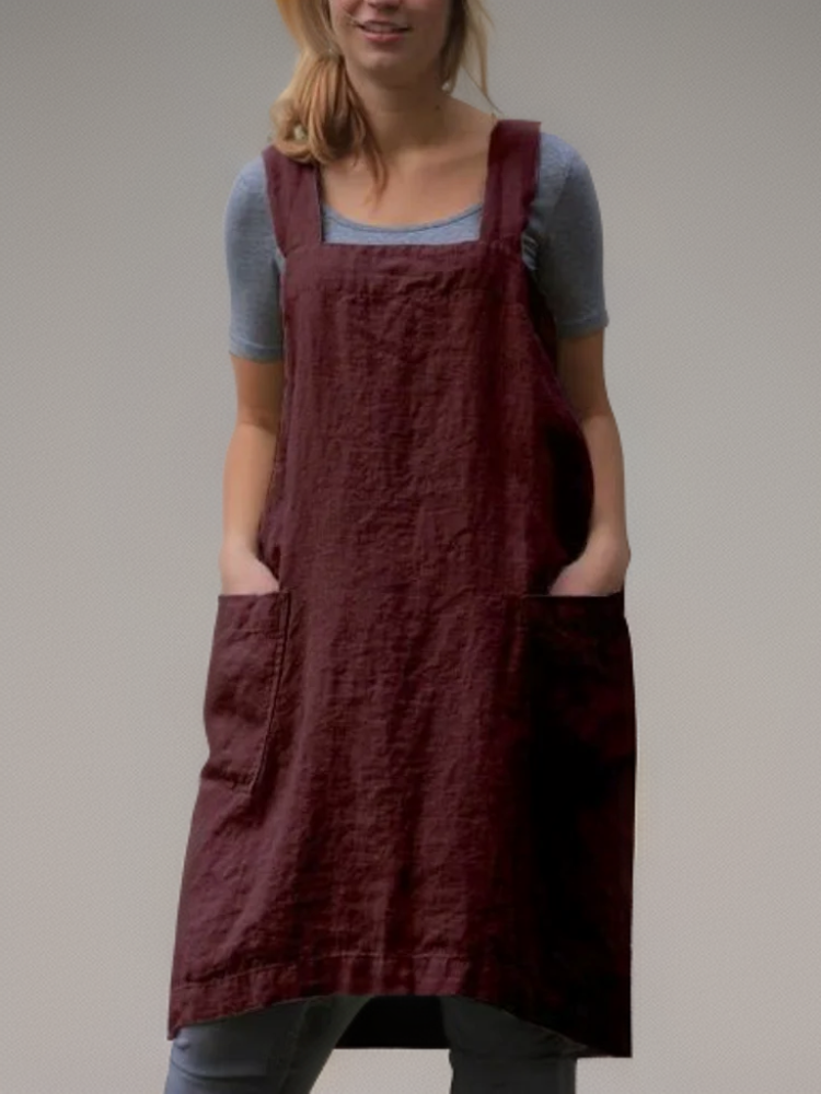 Katrin | Elegant cotton apron dress