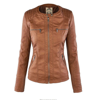 Isla | Hooded leather jacket