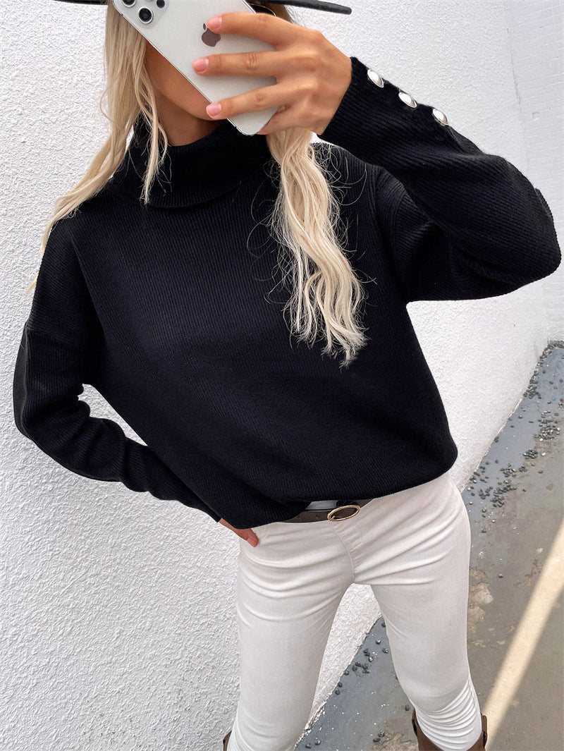 Kristin | Casual cotton turtleneck sweater