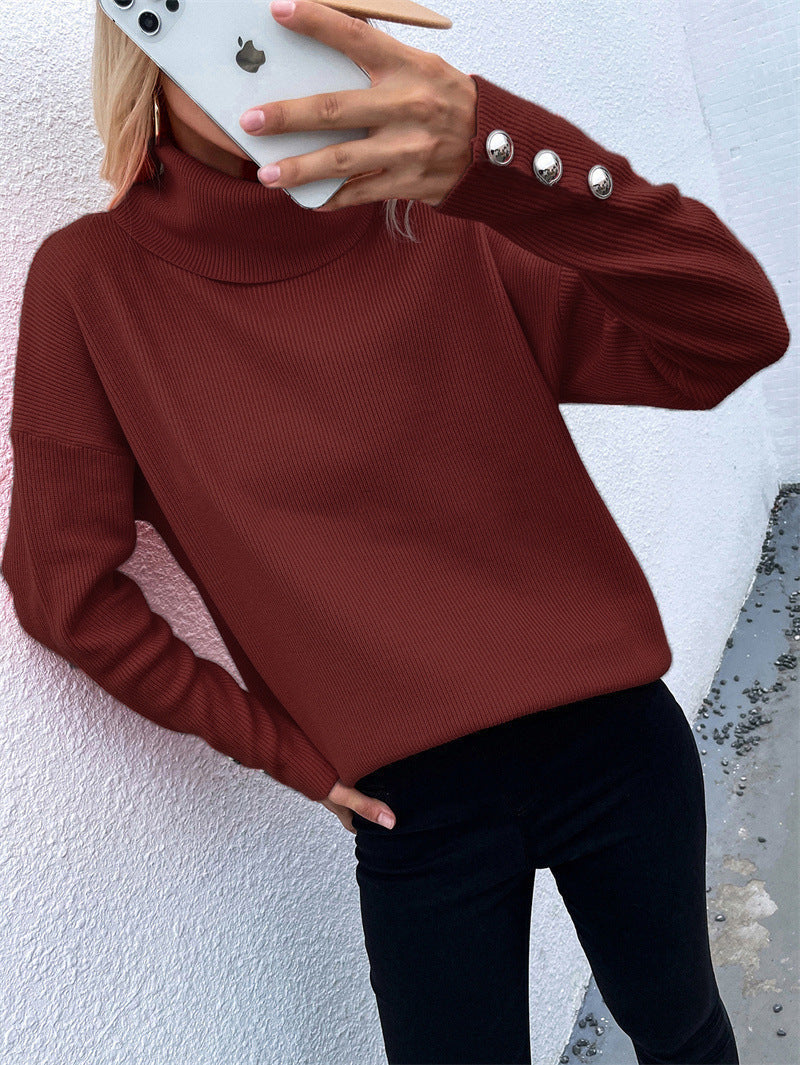 Kristin | Casual cotton turtleneck sweater