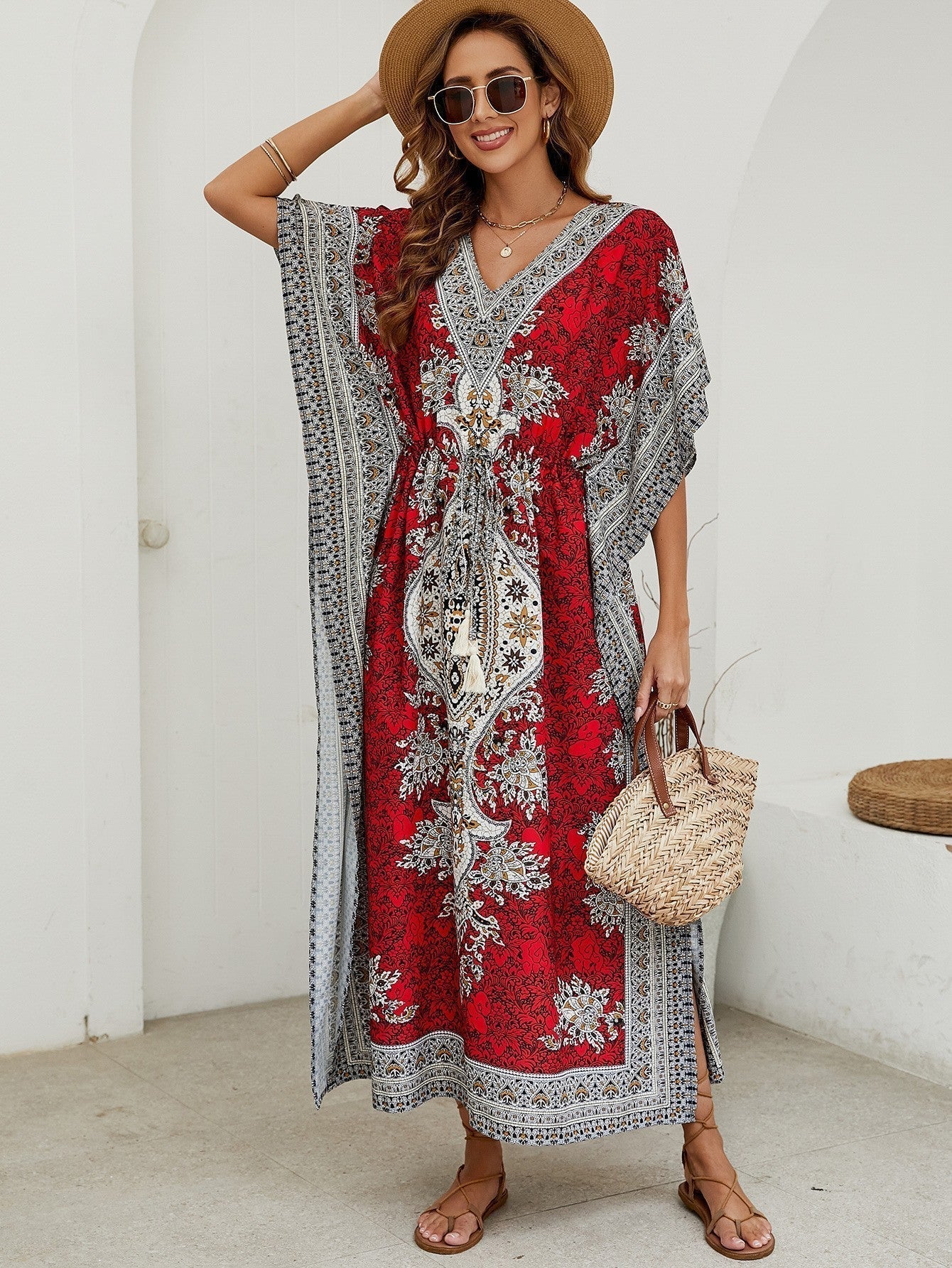Laura | Elegant and comfortable summer V-neck maxi dress