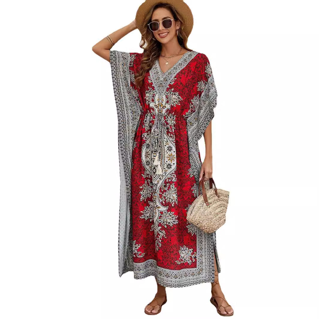 Laura | Elegant and comfortable summer V-neck maxi dress