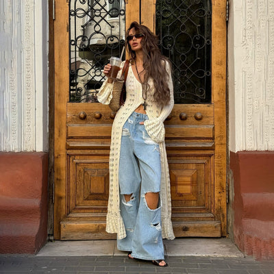 Laura | Long cardigan with flared sleeves