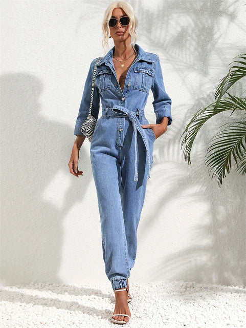 Lena | Casual denim jumpsuit