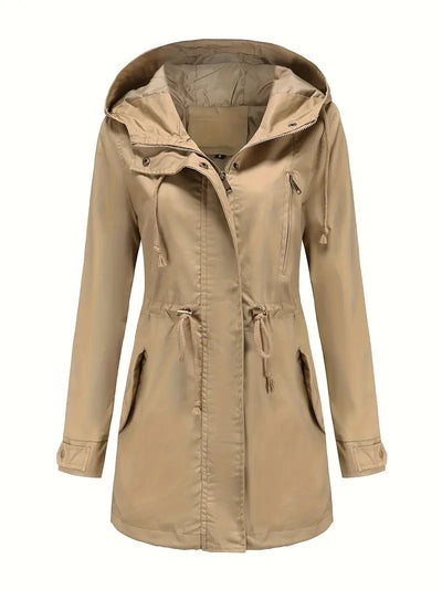 Lena | Waterproof trench coat with hood