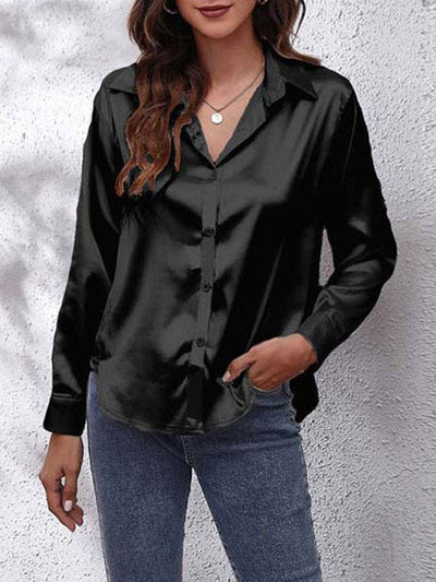 Liora | Long sleeved silk shirt