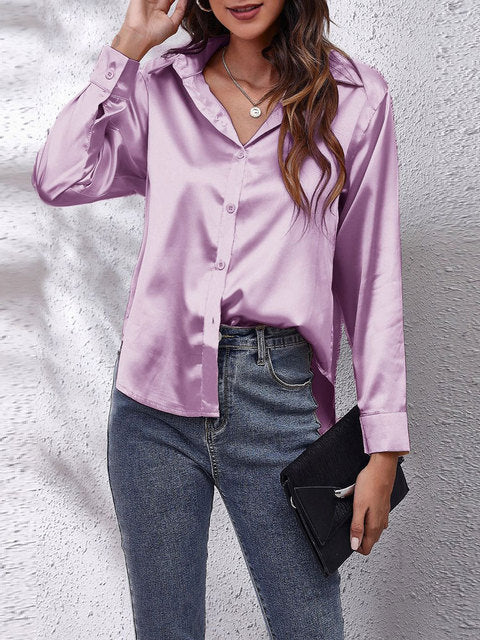 Liora | Long sleeved silk shirt