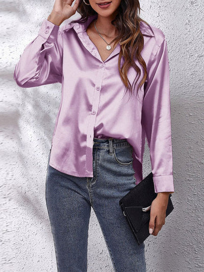 Liora | Long sleeved silk shirt